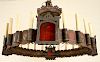 GOTHIC STYLE POLYCHROME IRON 24 LIGHT CHANDELIER