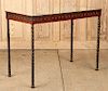 FRENCH IRON MIRROR TOP OCCASIONAL TABLE