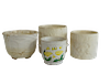 Four White Ceramic Cachepots