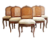 Six Louis XV Caned Dining Chairs