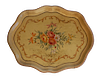 Yellow Wooden Tray with Flowers 