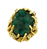 14 Karat Chatham Emerald Matrix Crystal Cluster and Diamond Ring 