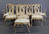 8 Italian Painted And Gilt Decorated Chairs.