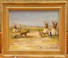 Christopher Willett Oil American Indian Camp Landscape Painting