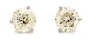 A Pair of Platinum and Diamond Stud Earrings, 1.85 dwts.