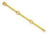 An 18 Karat Yellow Gold, Yellow Sapphire and Diamond Bracelet, Hasbani, 12.20 dwts.