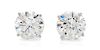 A Pair of Platinum and Diamond Stud Earrings, 2.90 dwts.