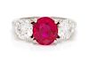 A Platinum, Ruby and Diamond Ring, 5.40 dwts.