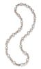 A White Gold, Cultured Tahitian Pearl and Diamond Necklace, 44.80 dwts.