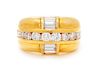 An 18 Karat Yellow Gold and Diamond Bombe Ring, Susan Berman, 7.20 dwts.