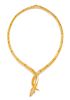 An 18 Karat Yellow Gold and Diamond Snake Motif Collar Necklace, Lauer, 9.50 dwts.