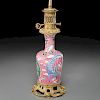 Chinese famille rose dragon vase lamp