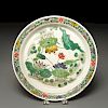 Chinese famille verte floral decorated charger