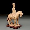 Ancient Chinese straw glazed equestrian