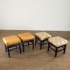 (2) pairs Chinese hardwood stools