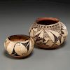 (2) Native American Southwest Pueblo pottery pots