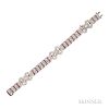 Art Deco Platinum, Ruby, and Diamond Bracelet, with channel-set rubies and old European-, marquise-, and single-cut diamonds, approx. t