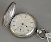 Large coin silver closed face pocket watch, works signed J.T. Ryerson #1258 Elgin, 56mm