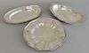 Three sterling silver dishes to include two oval and one round. 35.2 troy ounces