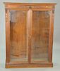 Victorian oak two door bookcase with four shelves. ht. 62 3/4 in., wd. 49 1/4 in.