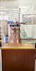 Model oil rig in acrylic and wood case, marked Gable Krepper Models 1825 Harrison Beaumont Texas. ht. 89 1/2 in., rig ht. 56 in., ov...