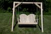 New white cedar outdoor swing, Amish made. ht. 71 in., lg. 78 in.