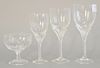 Large set of Rosenthal crystal in four sizes including 13 desserts, 16 large stems, 16 stemmed wines, and 8 stems, 53 total pieces. ...