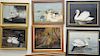 Eight framed paintings to include Arthur E. Bard (1905-1979), oil on board, landscape, signed A.E. Bard; farm landscape signed S. Ha...