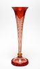 Durand Orange Pulled Feather Art Glass Vase