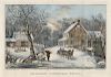 American Homestead Winter - Small Folio Currier & Ives Lithograph