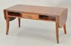Margolis mahogany drop leaf coffee table with one drawer. ht. 18 3/4 in., top: 18" x 38"
