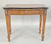 Contemporary game table with drawer and paint decorated top. ht. 31 in., wd. 36 in.