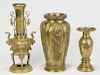 Three Asian Brass Vases