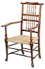 Lancashire Spindle Back Rush Seat Armchair