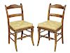Pair Classical Stencil Decorated Side Chairs