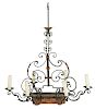 Provincial Louis XV Style Iron Chandelier