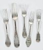 Nineteen Coin Silver Forks
