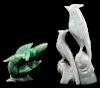 Two Jade/Jadeite Carved Birds