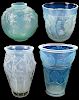 Four Sabino Glass Vases