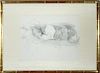 Moses Soyer "Reclining Nude" Pencil Drawing