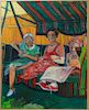Dorothy Braudy "Three on a Glider" Oil on Canvas