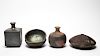 Raku Art Pottery Vases & Bowls, 5 Pcs.