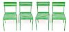 Metal Outdoor / Patio Chairs w Green Finish, 4