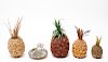 Decorative Pineapples, Mixed Media Group of 5