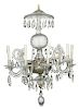 George II Style Faceted Cut Glass Chandelier