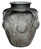 R. Lalique Smokey Topaz Domremy Glass Vase