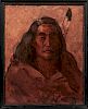 Oil on Board Portrait of an American Indian