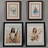 Four Paintings Depicting Native Americans