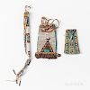 Two Plains Beaded Pouches and Ute Beaded Awl Case