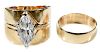 14kt. Gold, and Diamond Ring Set